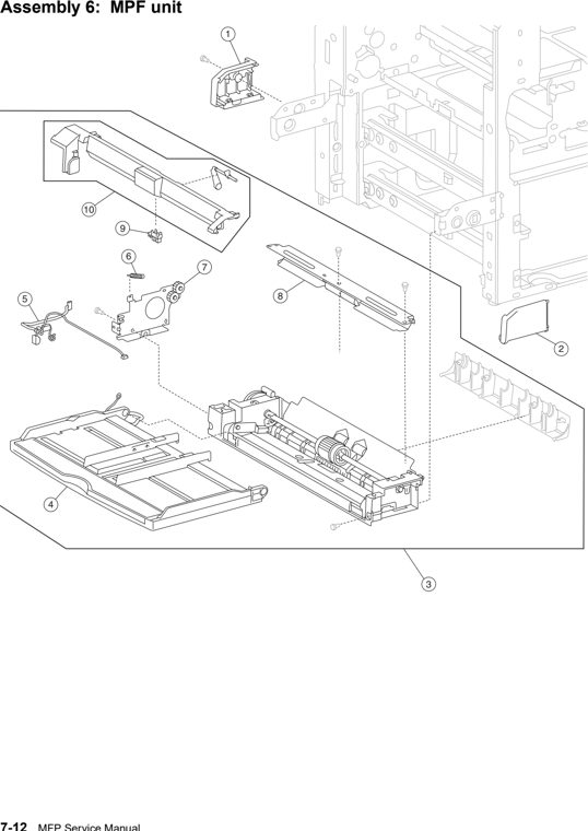 Assembly 6: MPF unit parts diagram - IBM Infoprint 1540 1560 1580 (4543) Parts