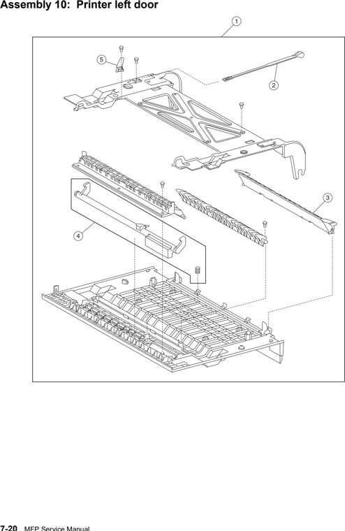 Assembly 10: Printer left door parts diagram - IBM Infoprint 1540 1560 1580 (4543) Parts