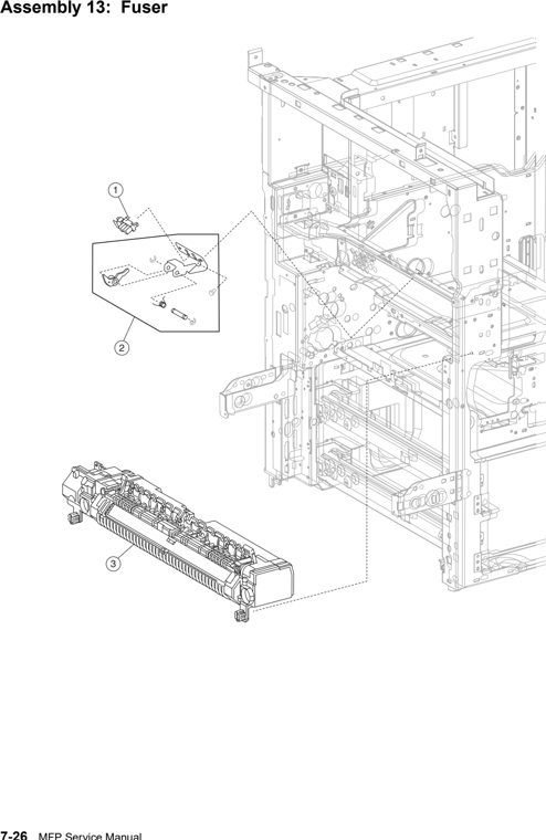 Assembly 13: Fuser parts diagram - IBM Infoprint 1540 1560 1580 (4543) Parts