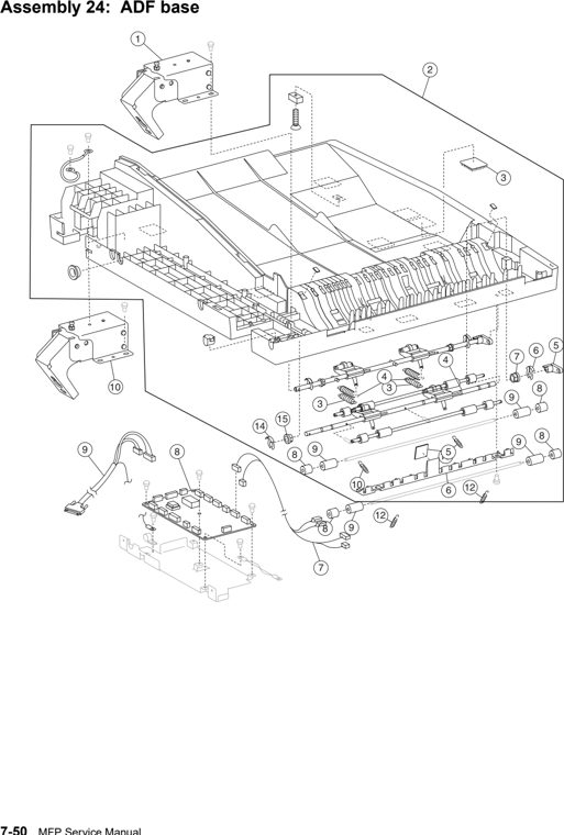 Assembly 24: ADF base parts diagram - IBM Infoprint 1540 1560 1580 (4543) Parts