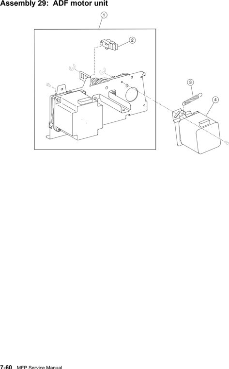 Assembly 29: ADF motor unit parts diagram - IBM Infoprint 1540 1560 1580 (4543) Parts