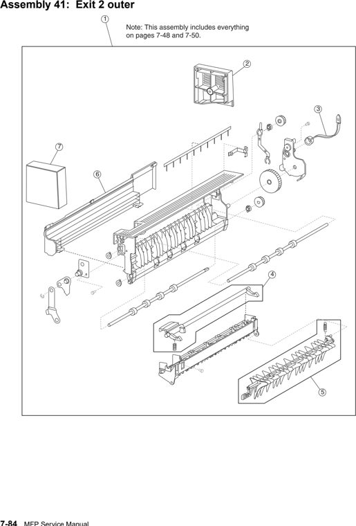 Assembly 41: Exit 2 outer parts diagram - IBM Infoprint 1540 1560 1580 (4543) Parts
