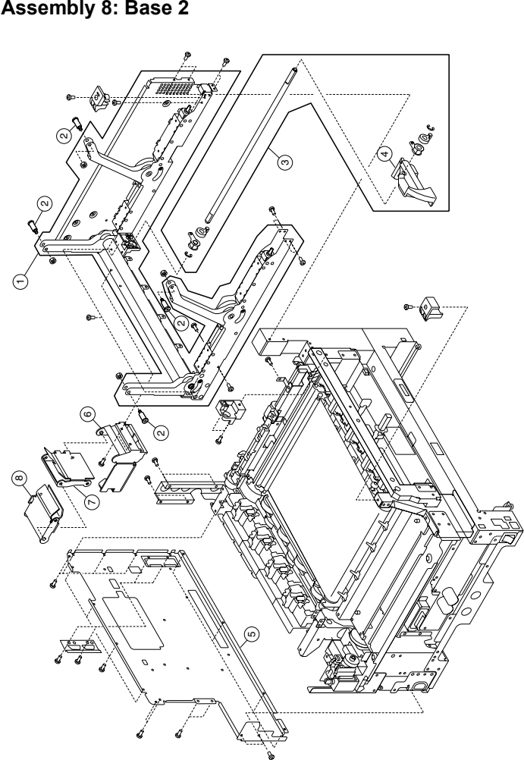 Assembly 8: Base 2 parts diagram - IBM Infoprint 1228 (4928) Parts