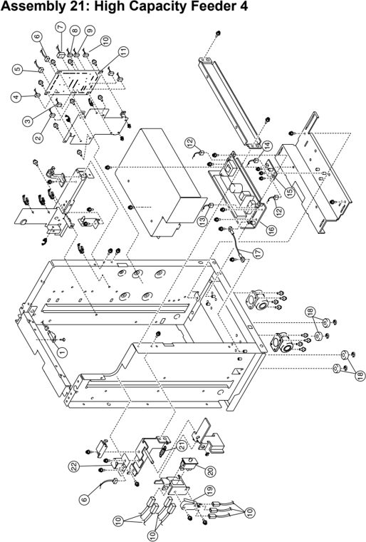 Assembly 21: High Capacity Feeder 4 parts diagram - IBM Infoprint 1228 (4928) Parts