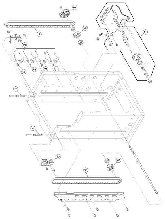 Assembly 22: High Capacity Feeder 5 parts diagram - IBM Infoprint 1228 (4928) Parts