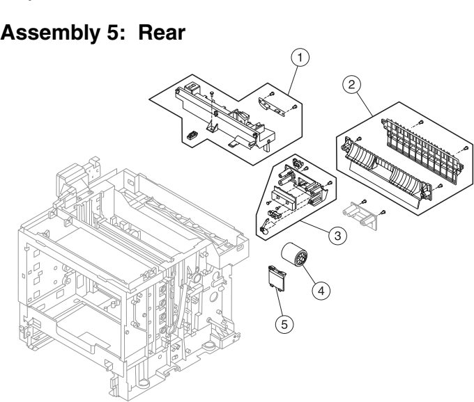 Assembly 5: Rear parts diagram - IBM Infoprint 1334n (4934) Parts