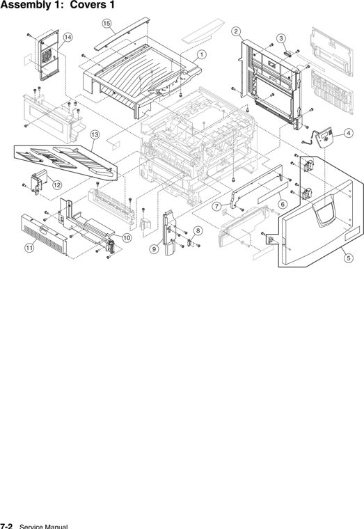 Assembly 1: Covers 1 parts diagram - IBM Infoprint 1567 (4935) Parts