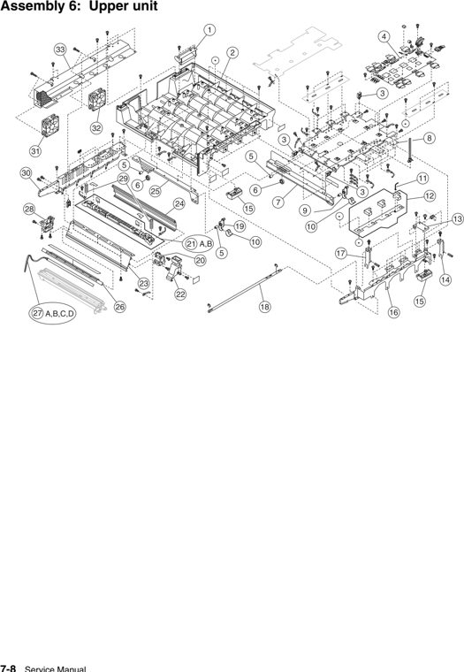 Assembly 6: Upper unit parts diagram - IBM Infoprint 1567 (4935) Parts