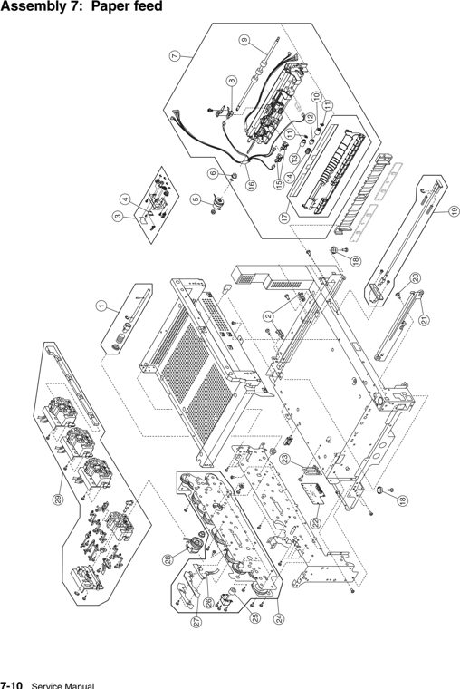 Assembly 7: Paper feed parts diagram - IBM Infoprint 1567 (4935) Parts