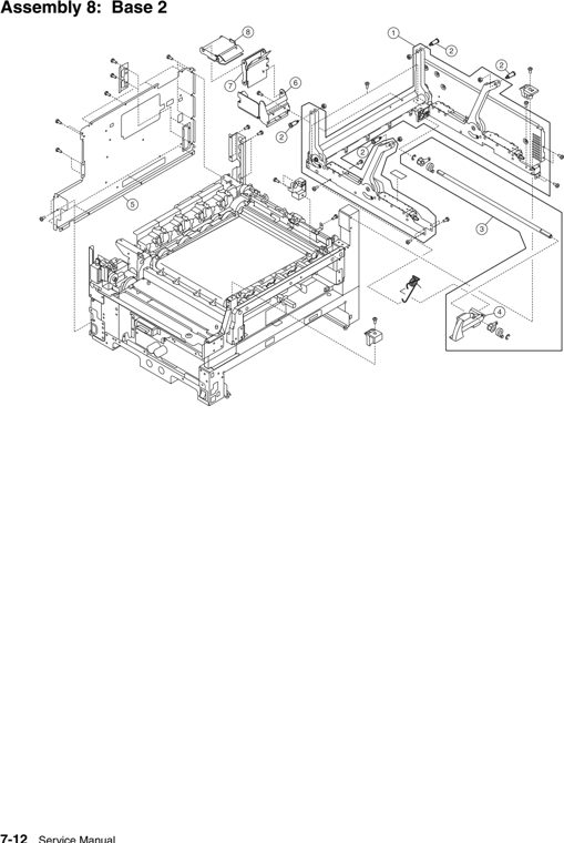 Assembly 8: Base 2 parts diagram - IBM Infoprint 1567 (4935) Parts
