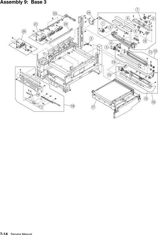 Assembly 9: Base 3 parts diagram - IBM Infoprint 1567 (4935) Parts