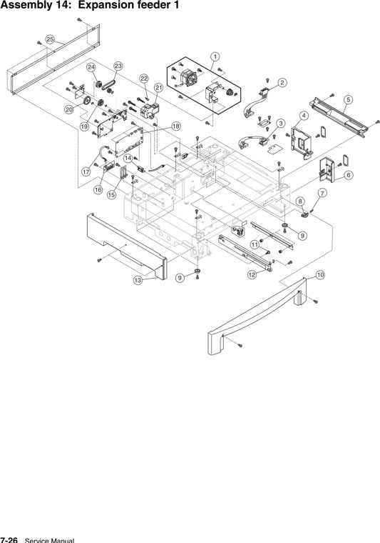 Assembly 14: Expansion feeder 1 parts diagram - IBM Infoprint 1567 (4935) Parts