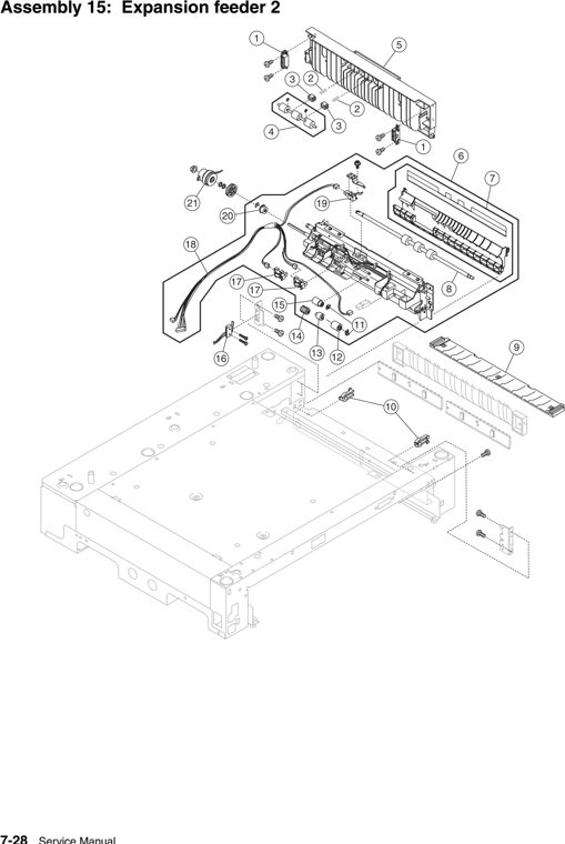 Assembly 15: Expansion feeder 2 parts diagram - IBM Infoprint 1567 (4935) Parts