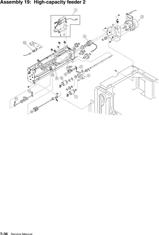 Assembly 19: High-capacity feeder 3 parts diagram - IBM Infoprint 1567 (4935) Parts