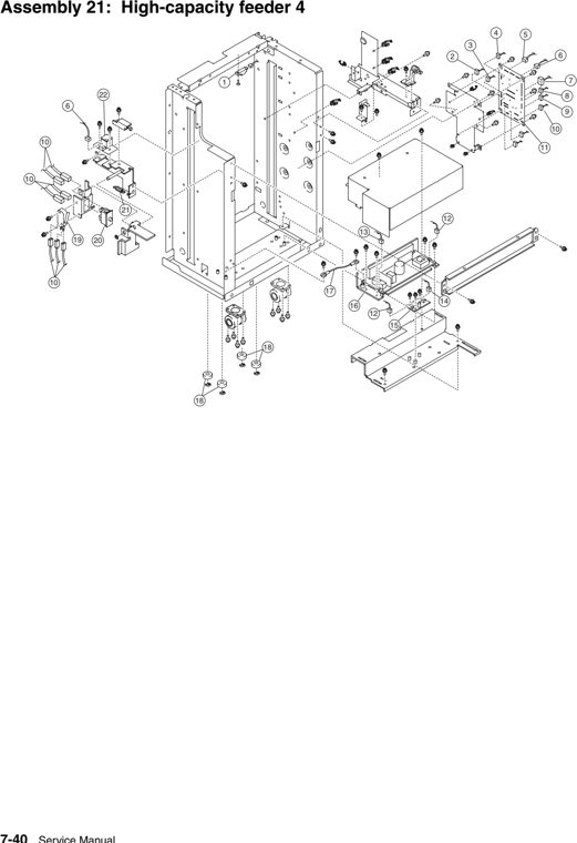 Assembly 21: High-capacity feeder 4 parts diagram - IBM Infoprint 1567 (4935) Parts