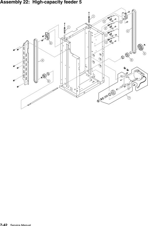 Assembly 22: High-capacity feeder 5 parts diagram - IBM Infoprint 1567 (4935) Parts