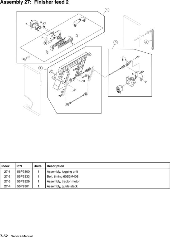 Assembly 27: Finisher feed 2 parts diagram - IBM Infoprint 1567 (4935) Parts