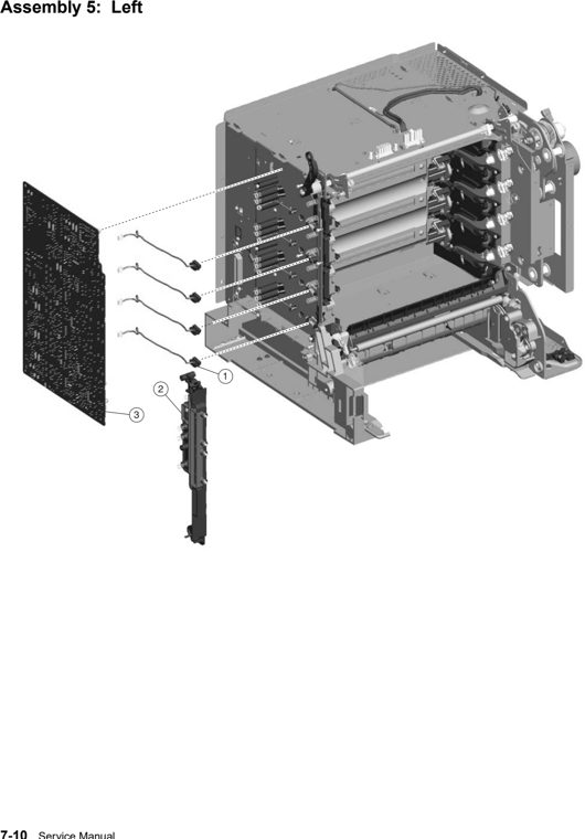Assembly 5: Left parts diagram - IBM Infoprint 1534 & 1634 (4926 & 4931) Parts