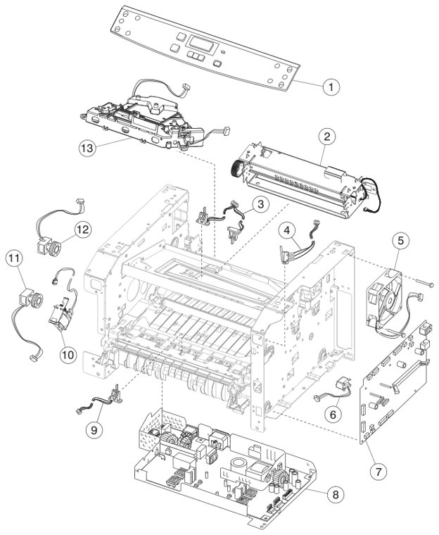 Assembly 2: Electronics parts diagram - IBM Infoprint 1811 & 1812 Parts (4549 4564)