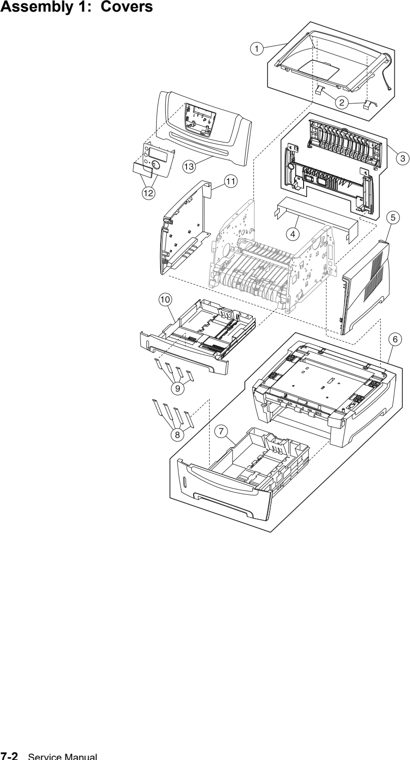 Assembly 1: Covers parts diagram - IBM Infoprint 1622 & 1612 (4546) Parts
