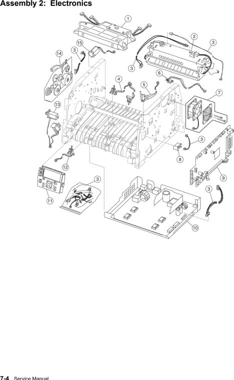Assembly 2: Electronics parts diagram - IBM Infoprint 1622 & 1612 (4546) Parts