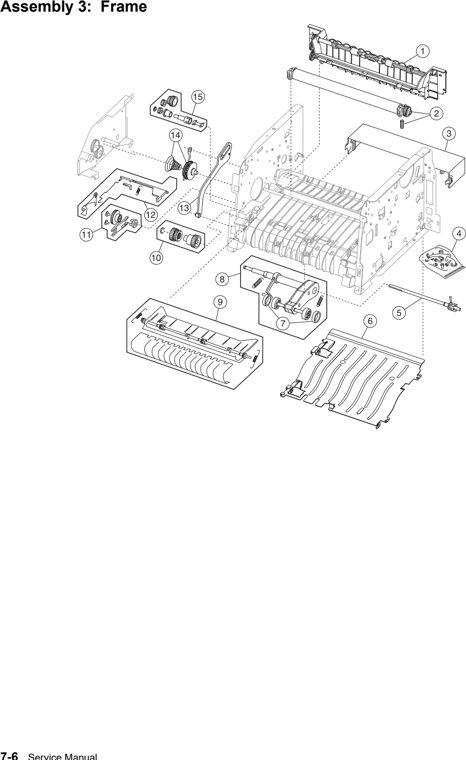 Assembly 3: Frame parts diagram - IBM Infoprint 1622 & 1612 (4546) Parts
