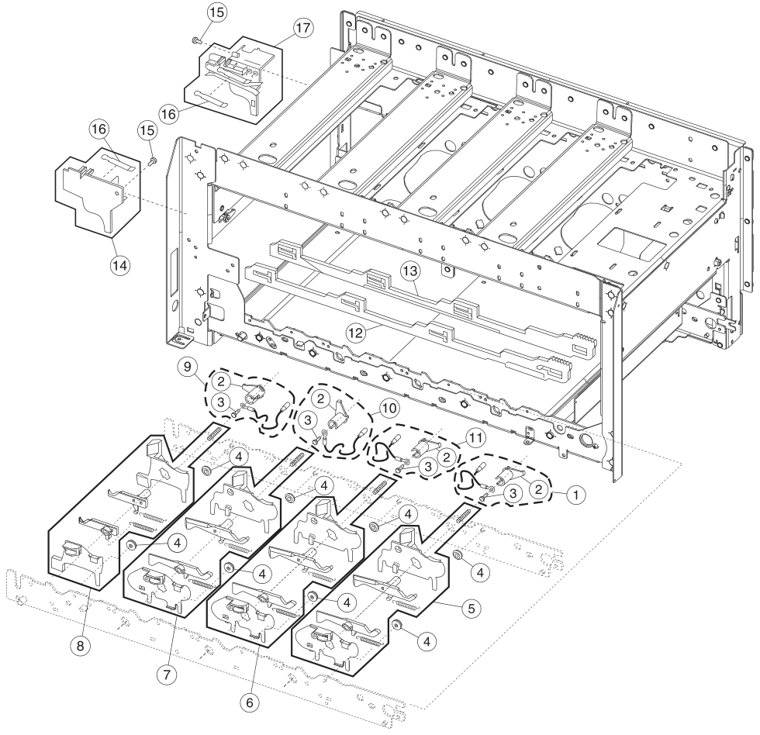 Assembly 17: ITU loading parts diagram - IBM Infoprint 1654 & 1664 Parts (4929, 4930)