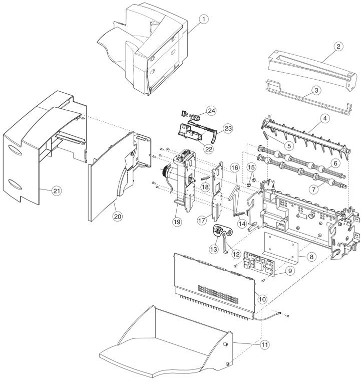 Assembly 27: Output expander parts diagram - IBM Infoprint 1654 & 1664 Parts (4929, 4930)