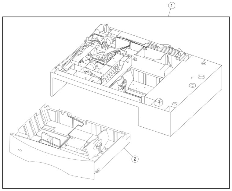 Assembly 34: Outdoor media tray option parts diagram - IBM Infoprint 1654 & 1664 Parts (4929, 4930)