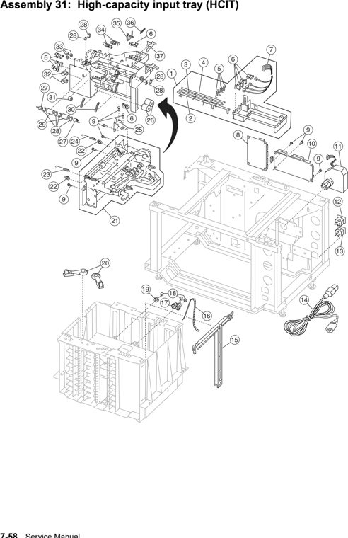Assembly 31: HCIT parts diagram - IBM Infoprint 1754 & 1764 Parts (4936 & 4937)