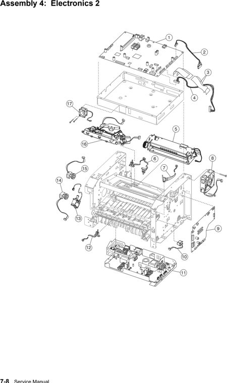 Assembly 4: Electronics 2 parts diagram - IBM Infoprint 1930 & 1940 Parts (4569, 4570)