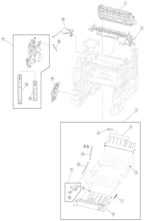 Assembly 5: Drive motor assemblies parts diagram - IBM Infoprint 1850 1860 1870 1880 MFP Parts (4548, 4566, 4567, 4568)