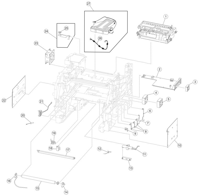 Assembly 6: Printhead, fuser assembly, and electronics parts diagram - IBM Infoprint 1850 1860 1870 1880 MFP Parts (4548, 4566, 4567, 4568)