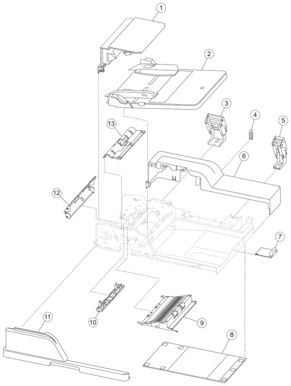 Assembly 8: ADF covers parts diagram - IBM Infoprint 1850 1860 1870 1880 MFP Parts (4548, 4566, 4567, 4568)