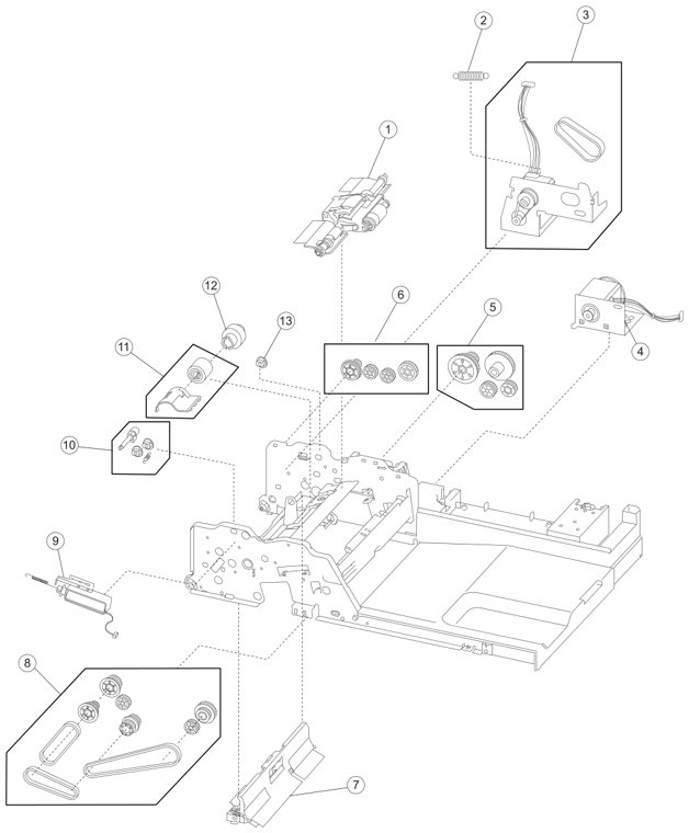 Assembly 9: ADF feed and drive parts diagram - IBM Infoprint 1850 1860 1870 1880 MFP Parts (4548, 4566, 4567, 4568)