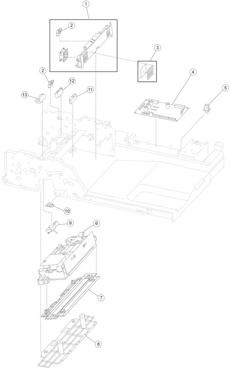 Assembly 10: ADF electronics parts diagram - IBM Infoprint 1850 1860 1870 1880 MFP Parts (4548, 4566, 4567, 4568)