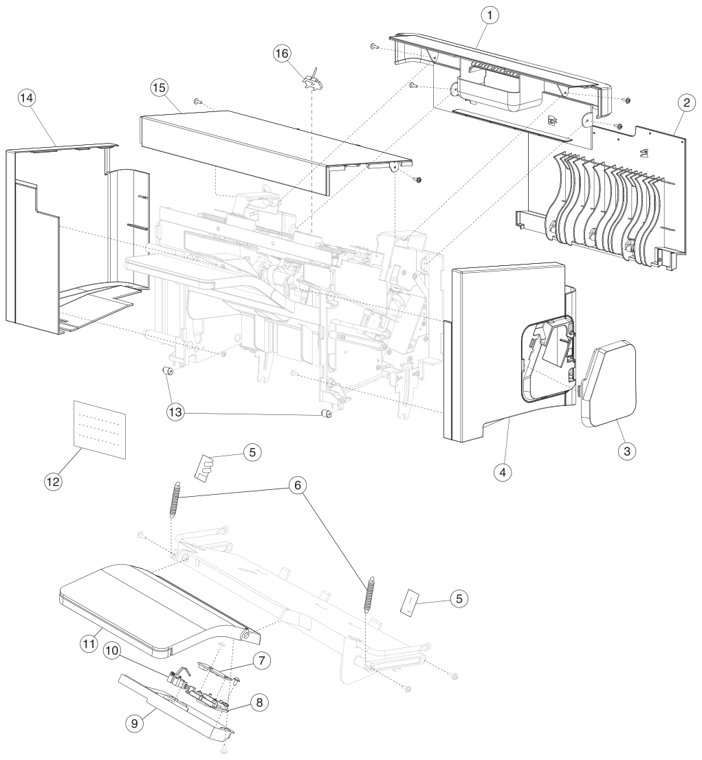 Assembly 15: Finisher assembly #1 parts diagram - IBM Infoprint 1850 1860 1870 1880 MFP Parts (4548, 4566, 4567, 4568)