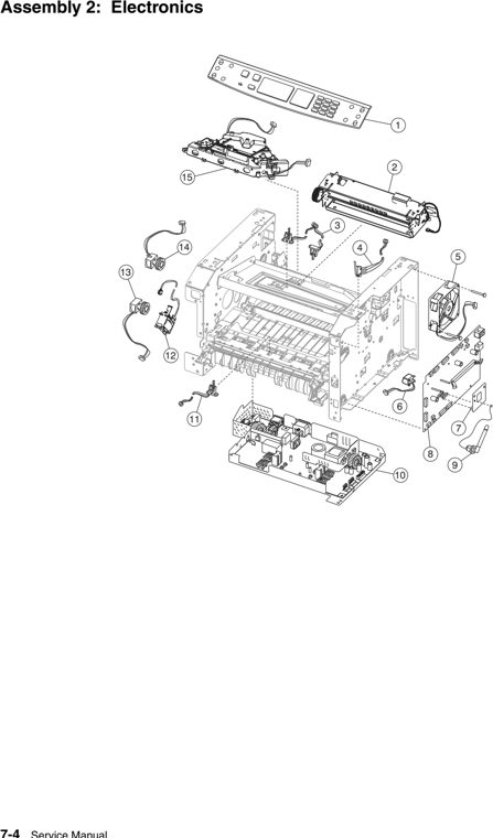 Assembly 2: Electronics parts diagram - IBM Infoprint 1822 (4565) Parts