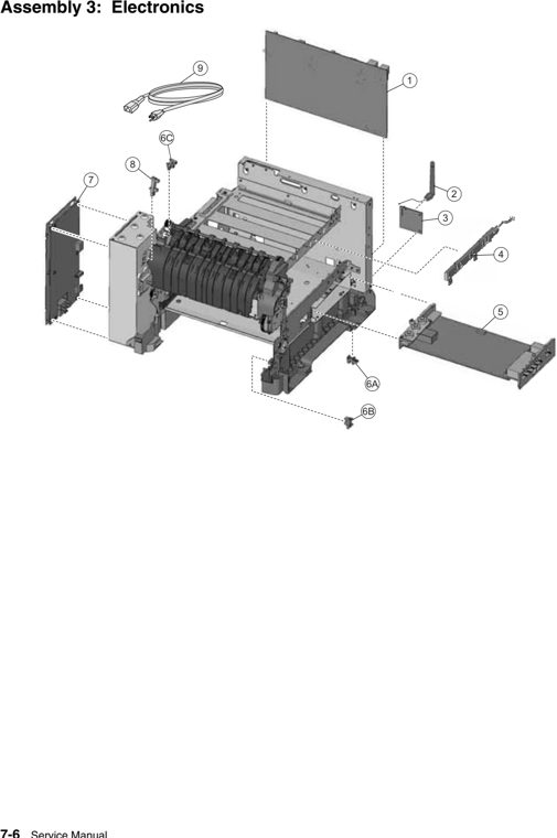 Assembly 3: Electronics parts diagram - IBM Infoprint 1825 Parts (4985)