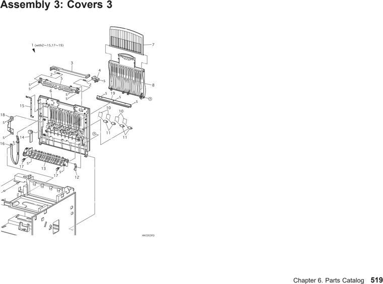 Assembly 6: Chapter 6. Parts Catalog 519 parts diagram - IBM Infoprint 21 4322 Parts