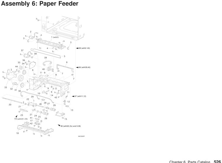Assembly 6: Paper Feeder parts diagram - IBM Infoprint 21 4322 Parts