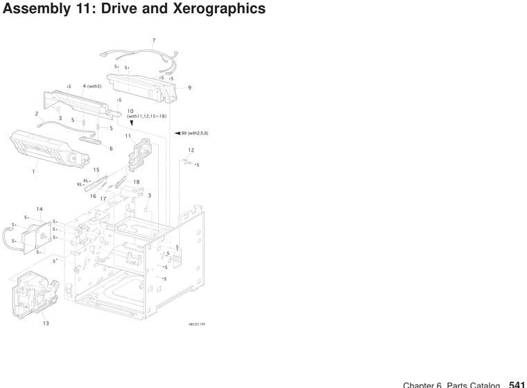 Assembly 11: Drive and Xerographics parts diagram - IBM Infoprint 21 4322 Parts