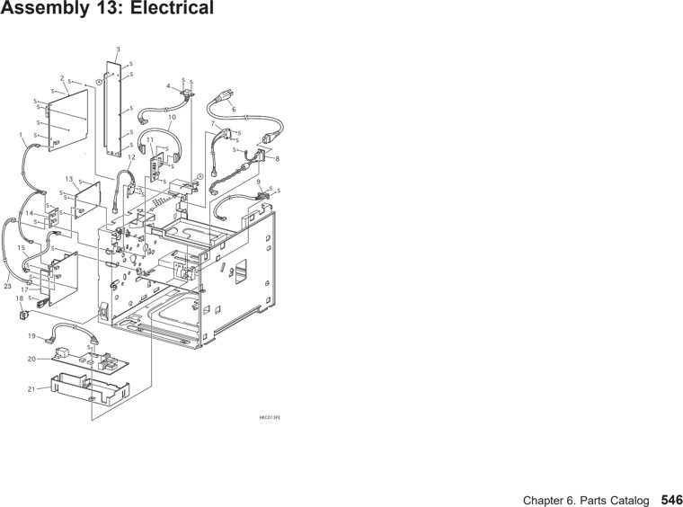 Assembly 19: Chapter 6. Parts Catalog 546 parts diagram - IBM Infoprint 21 4322 Parts