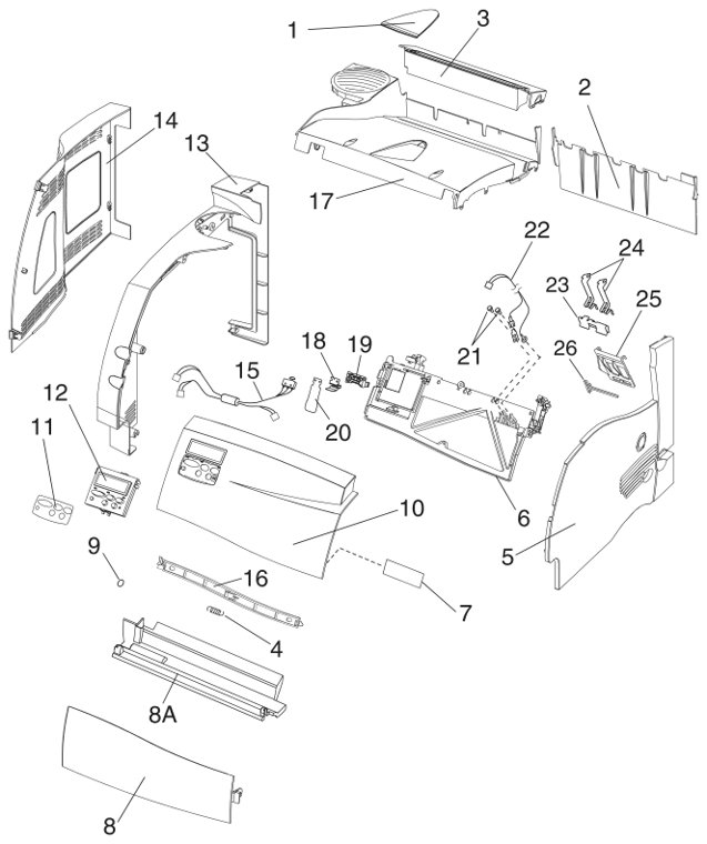 Assembly 1: Covers (continued) parts diagram - Lexmark Optra S Parts