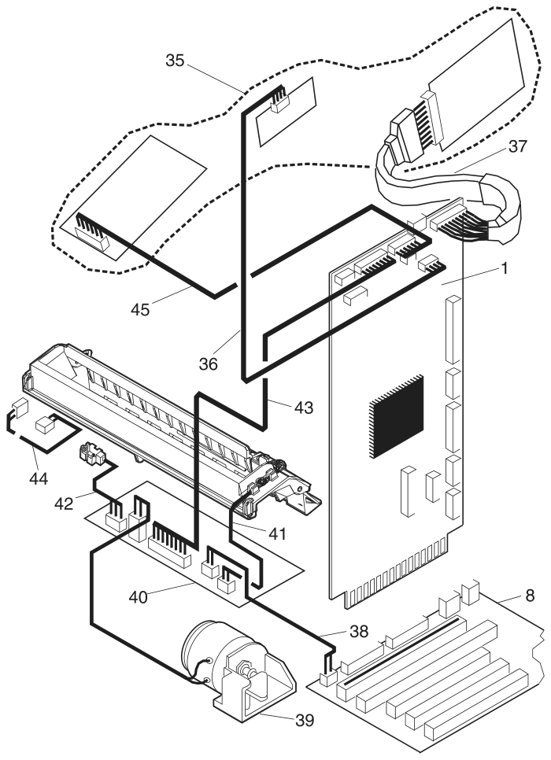 Assembly 14: Electronics (continued) parts diagram - Lexmark Optra S Parts