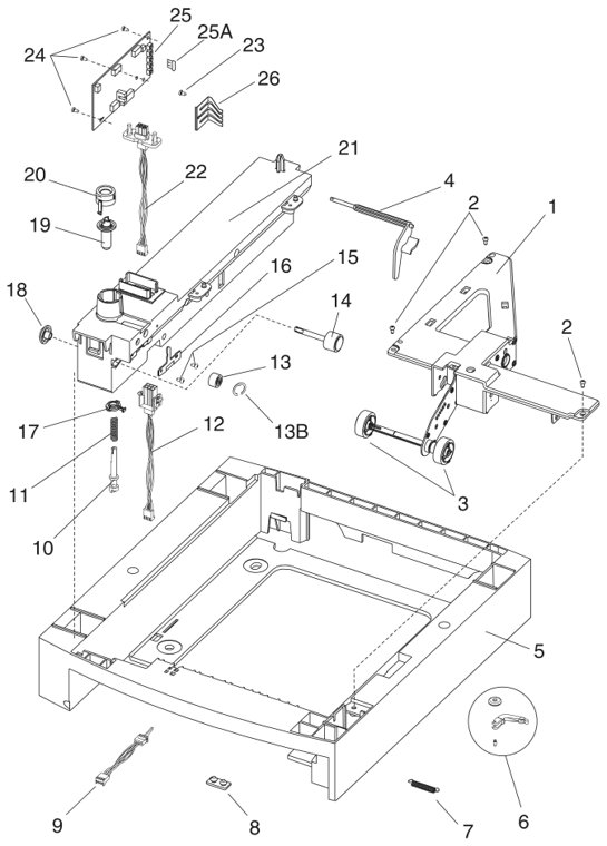 Assembly 15: 250 Sheet Tray parts diagram - Lexmark Optra S Parts