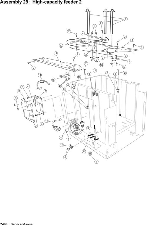Assembly 29: High-capacity feeder 2 parts diagram - Lexmark T630, T632, T634 Parts