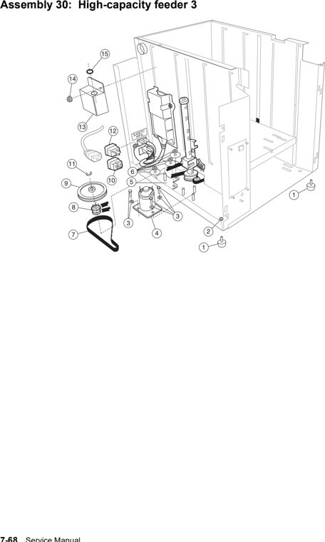 Assembly 30: High-capacity feeder 3 parts diagram - Lexmark T630, T632, T634 Parts