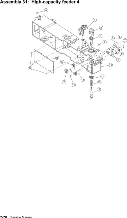 Assembly 31: High-capacity feeder 4 parts diagram - Lexmark T630, T632, T634 Parts