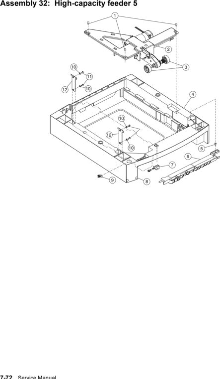 Assembly 32: High-capacity feeder 5 parts diagram - Lexmark T630, T632, T634 Parts